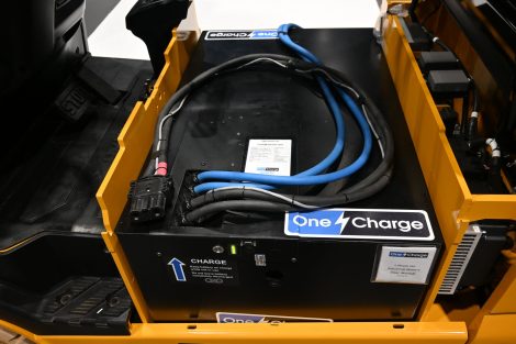 OneCharge lithium battery installed in a Hyundai forklift